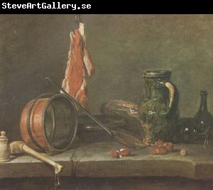 Jean Baptiste Simeon Chardin A Lean Diet  With Cooking Utensils (mk05)